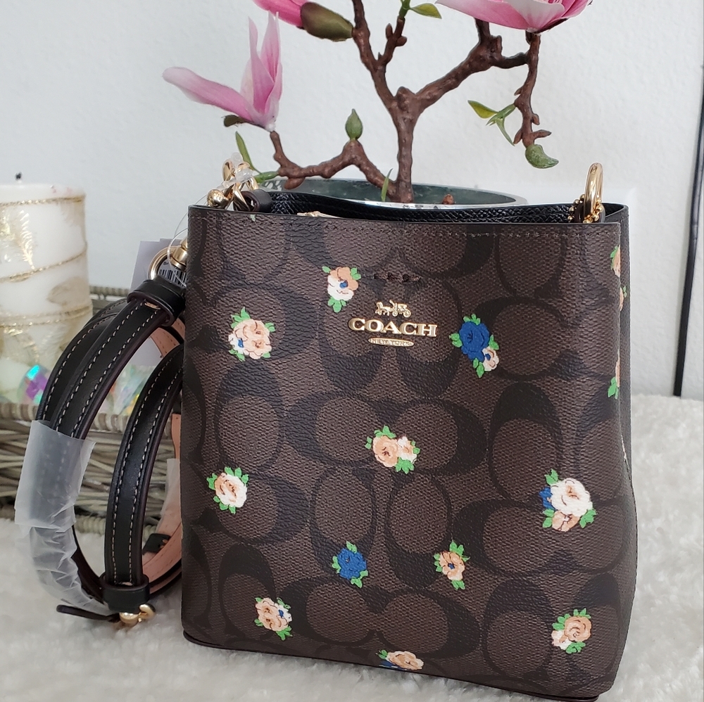 NEW 🎀 Coach Town Bucket Vintage Rose Print Crossbody 3 PCS Set Bundle - Picture 3 of 16